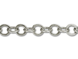 7.9x7.5mm Antique Silver-Plated Smooth Flat Cable Chain by the Foot 7.9x7.5mm Antique Silver-Plated Smooth Flat Cable Chain by the Foot