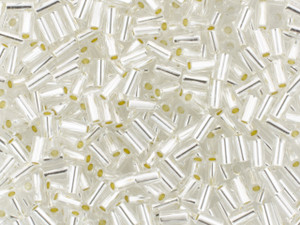 6x2mm Gold Silver Twisted Bugle Beads-0275-39