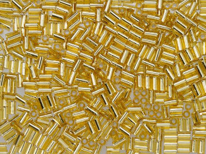 TOHO 3mm Bugle Beads Silver-Lined Medium Topaz 2.5-Inch Tube TOHO 3mm Bugle Beads Silver-Lined Medium Topaz 2.5-Inch Tube