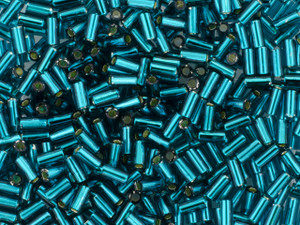 TOHO 3mm Bugle Beads Silver-Lined Teal 2.5-Inch Tube TOHO 3mm Bugle Beads Silver-Lined Teal 2.5-Inch Tube