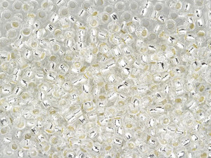 TOHO 8/0 Glow in the Dark Silver-Lined Crystal/Glow Blue Round Bead 2.5-Inch Tube TOHO 8/0 Glow in the Dark Silver-Lined Crystal/Glow Blue Round Bead 2.5-Inch Tube