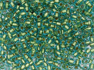 TOHO 8/0 Round Seed Bead 24K Gold-Lined Light Aqua, 2.5-Inch Tube TOHO 8/0 Round Seed Bead 24K Gold-Lined Light Aqua, 2.5-Inch Tube