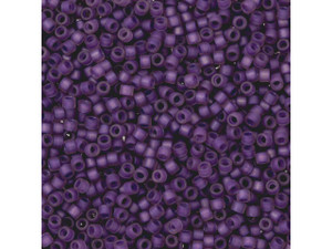 TOHO Aiko 11/0 Frosted Purple-Lined Rosaline Rainbow Precision Cylinder Seed Beads, 4g Pack