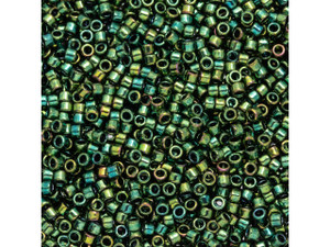 TOHO Aiko 11/0 High-Metallic Green Iris Precision Cylinder Seed Beads, 4g Pack TOHO Aiko 11/0 High-Metallic Green Iris Precision Cylinder Seed Beads, 4g Pack