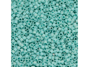 TOHO Aiko 11/0 Opaque Matte Turquoise Rainbow Precision Cylinder Seed Beads, 4g Pack