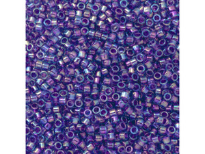 TOHO Aiko 11/0 Purple-Lined Aqua Rainbow Precision Cylinder Seed Beads, 4g Pack TOHO Aiko 11/0 Purple-Lined Aqua Rainbow Precision Cylinder Seed Beads, 4g Pack