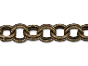 8.5mm Brass Oxidized Brass Textured Double Cable Chain by the Foot 8.5mm Brass Oxidized Brass Textured Double Cable Chain by the Foot