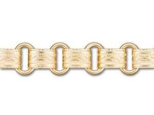 8.5mm Satin Hamilton Gold-Plated Vintage Reproduction Chain by the Foot 8.5mm Satin Hamilton Gold-Plated Vintage Reproduction Chain by the Foot