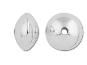 8.9mm Sterling Silver Shiny Saucer Bead 8.9mm Sterling Silver Shiny Saucer Bead