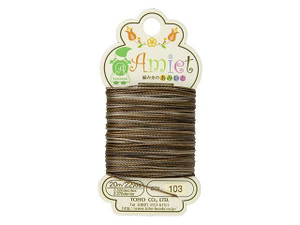 TOHO Amiet Beading Thread, Brown Variegated (20 Meters/22 Yards)