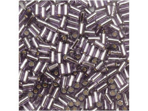 TOHO Bead Bugle 3mm Silver-Lined Tanzanite, 2.5-Inch Tube