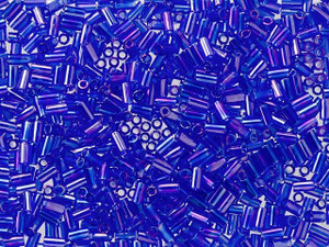 Toho Bugle Tube Beads Size #1 / 2x3mm Silver Line Crystal 8 Grams