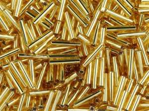 TOHO Bead Bugle 9mm Silver-Lined Medium Gold, 2.5-Inch Tube TOHO Bead Bugle 9mm Silver-Lined Medium Gold, 2.5-Inch Tube