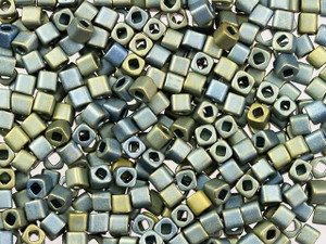 TOHO Bead Cube 3mm Frosted Higher Metallic Blue Haze 2.5-Inch Tube TOHO Bead Cube 3mm Frosted Higher Metallic Blue Haze 2.5-Inch Tube