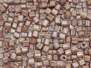 TOHO Bead Cube 3mm Marbled Opaque Beige/Pink 2.5-Inch Tube TOHO Bead Cube 3mm Marbled Opaque Beige/Pink 2.5-Inch Tube