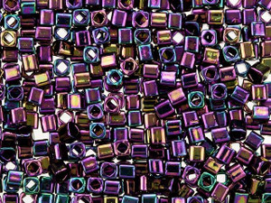 TOHO Bead Cube 3mm Metallic Purple Iris 2.5-Inch Tube TOHO Bead Cube 3mm Metallic Purple Iris 2.5-Inch Tube