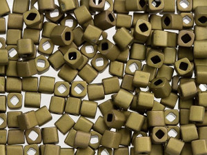TOHO Bead Cube 4mm Frosted Antique Bronze 2.5-Inch Tube TOHO Bead Cube 4mm Frosted Antique Bronze 2.5-Inch Tube