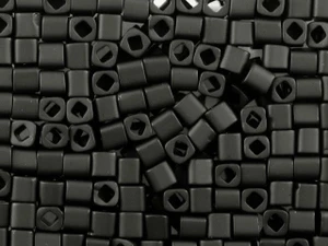 TOHO Bead Cube 4mm Matte Black 2.5-Inch Tube