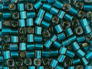 TOHO Bead Cube 4mm Silver-Lined Frosted Teal 8g Bag TOHO Bead Cube 4mm Silver-Lined Frosted Teal 8g Bag