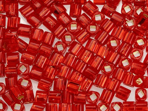 TOHO Bead Cube 4mm Silver-Lined Siam Ruby 2.5-Inch Tube TOHO Bead Cube 4mm Silver-Lined Siam Ruby 2.5-Inch Tube