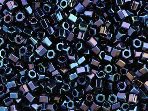 TOHO Bead Hex 8/0 Metallic Dark Navy AB 2.5-Inch Tube TOHO Bead Hex 8/0 Metallic Dark Navy AB 2.5-Inch Tube