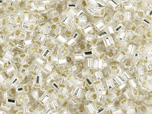 TOHO Bead Hex 8/0 Silver-Lined Crystal 2.5-Inch Tube