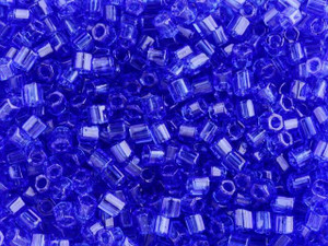 TOHO Bead Hex 8/0 Transparent Sapphire 2.5-Inch Tube