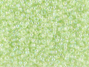 TOHO Bead Round 11/0 Dyed Green AB, 2.5-Inch Tube