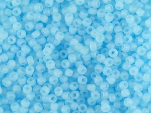 TOHO Bead Round 11/0 Frosted Ceylon Pastel Blue, 2.5-Inch Tube