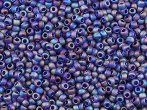 TOHO Bead Round 11/0 Frosted Transparent Cobalt AB, 2.5-Inch Tube TOHO Bead Round 11/0 Frosted Transparent Cobalt AB, 2.5-Inch Tube