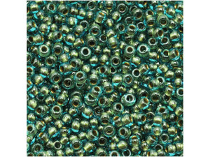 TOHO Bead Round 11/0 Gold-Lined Aqua, 2.5-Inch Tube
