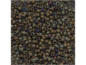 TOHO Bead Round 11/0 Matte Raku Olive/Purple Iris, 2.5-Inch Tube TOHO Bead Round 11/0 Matte Raku Olive/Purple Iris, 2.5-Inch Tube