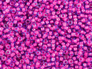 TOHO Glass Seed Beads, Round 11/0 Shocking Pink Lined Light Blue, 2.5-Inch Tube TOHO Glass Seed Beads, Round 11/0 Shocking Pink Lined Light Blue, 2.5-Inch Tube