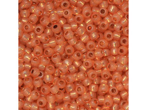 TOHO Bead Round 11/0 Silver-Lined Milky Grapefruit PermaFinish 2.5-Inch Tube