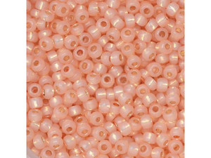 TOHO Bead Round 11/0 Silver-Lined Milky Peach PermaFinish 2.5-Inch Tube