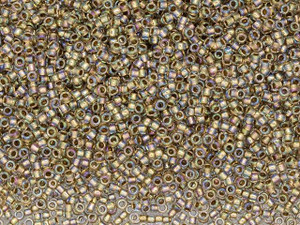TOHO Bead Round 15/0 Gold-Lined Crystal AB, 2.5-Inch Tube TOHO Bead Round 15/0 Gold-Lined Crystal AB, 2.5-Inch Tube