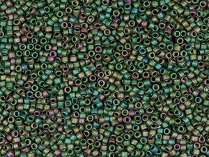 TOHO Bead Round 15/0 Matte Raku Dark Peridot Iris 2.5-Inch Tube TOHO Bead Round 15/0 Matte Raku Dark Peridot Iris 2.5-Inch Tube