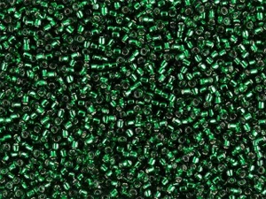 TOHO Bead Round 15/0 Silver-Lined Emerald 2.5-Inch Tube