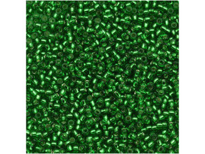 TOHO Bead Round 15/0 Silver-Lined Grass Green, 2.5-Inch Tube