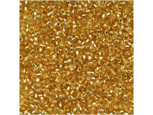 TOHO Bead Round 15/0 Silver-Lined Medium Gold 2.5-Inch Tube TOHO Bead Round 15/0 Silver-Lined Medium Gold 2.5-Inch Tube