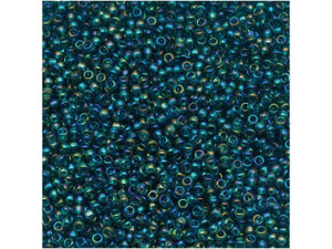 TOHO Bead Round 15/0 Transparent Teal AB, 2.5-Inch Tube TOHO Bead Round 15/0 Transparent Teal AB, 2.5-Inch Tube