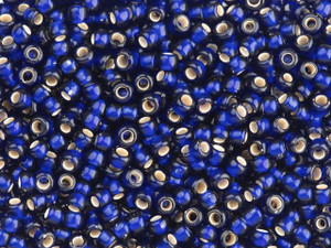 Toho ROUND 8/0 Seed Beads SILVER LINED FROSTED DARK AQUA (2.5 tube)