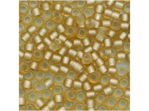 TOHO Bead Round 8/0 Frosted Silver-Lined Light Gold 2.5-Inch Tube