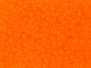 TOHO Bead Round 8/0 Frosted Transparent Medium Orange 2.5-Inch Tube