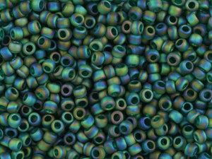 TOHO Bead Round 8/0 Frosted Trans-Rainbow Forest Green AB 2.5-Inch Tube TOHO Bead Round 8/0 Frosted Trans-Rainbow Forest Green AB 2.5-Inch Tube