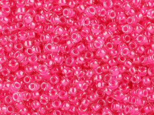 TOHO Bead Round 8/0 Luminous Color-Lined Pink/Crystal 2.5-Inch Tube TOHO Bead Round 8/0 Luminous Color-Lined Pink/Crystal 2.5-Inch Tube
