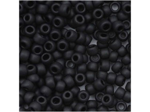 Toho Round Seed Bead 8/0 Opaque Black 2.5-inch tube (49)