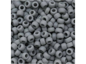Toho Round Seed Beads 8/0 53F 'Opaque Frosted Gray' 8 Gram Tube