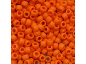 TOHO Bead Round 8/0 Matte Opaque Pumpkin 2.5-Inch Tube