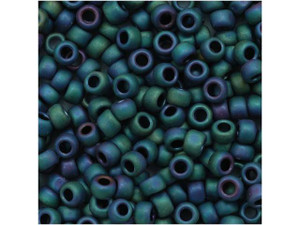 Toho CUBE Seed Beads 4mm MATTE IRIS TEAL 2.5 Tube